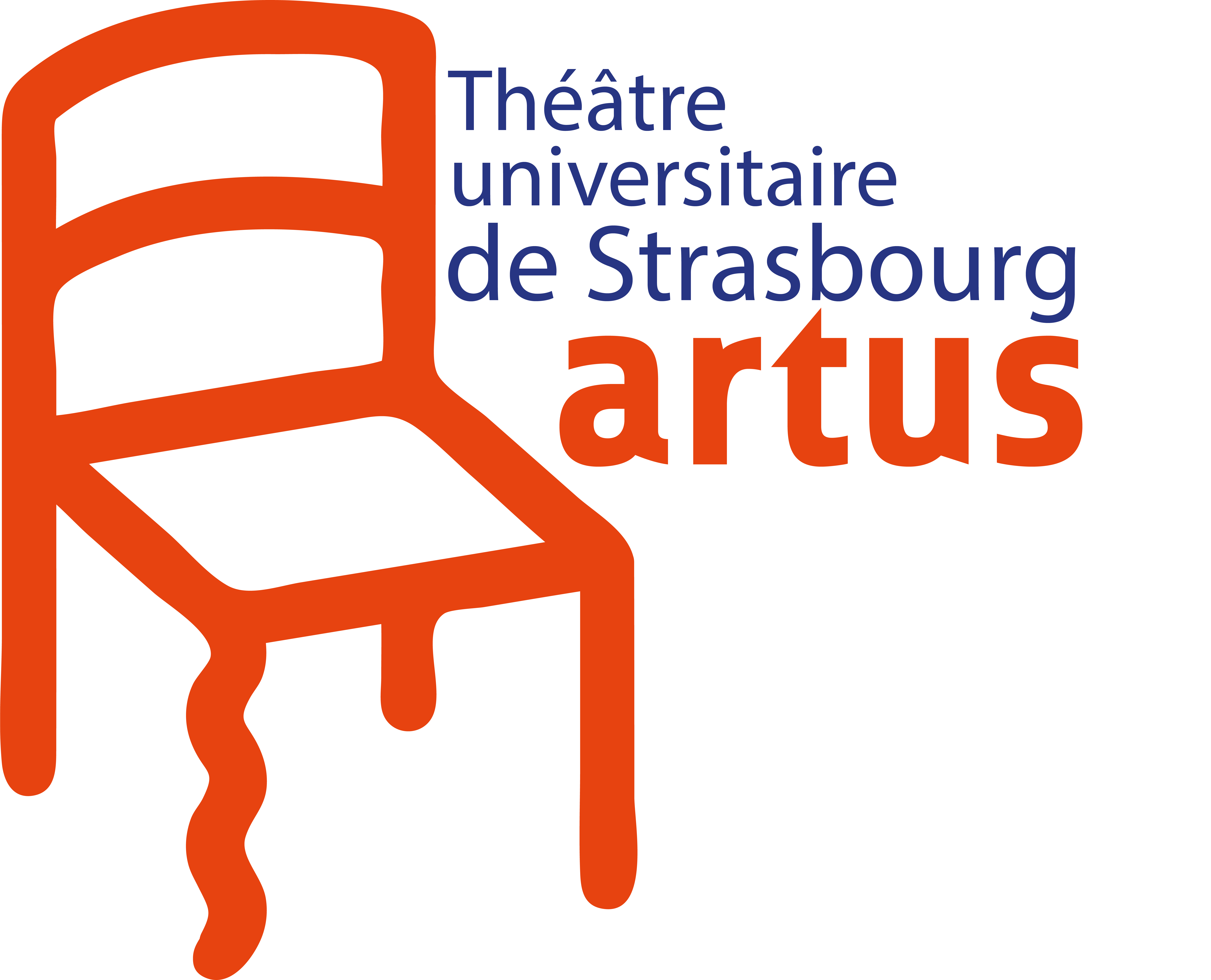 Logo Artus Théâtre Universitaire de Strasbourg - Orange chair